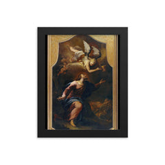 Christ on the Mount of Olives by Peter Strudel, 1712 framed print on a plain backdrop in size 8"x10".