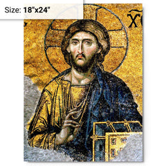 Christ Pantocrator metal print on a plain backdrop in size 18"x24".