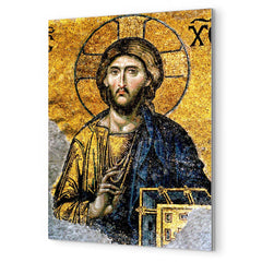 Christ Pantocrator metal print mockup