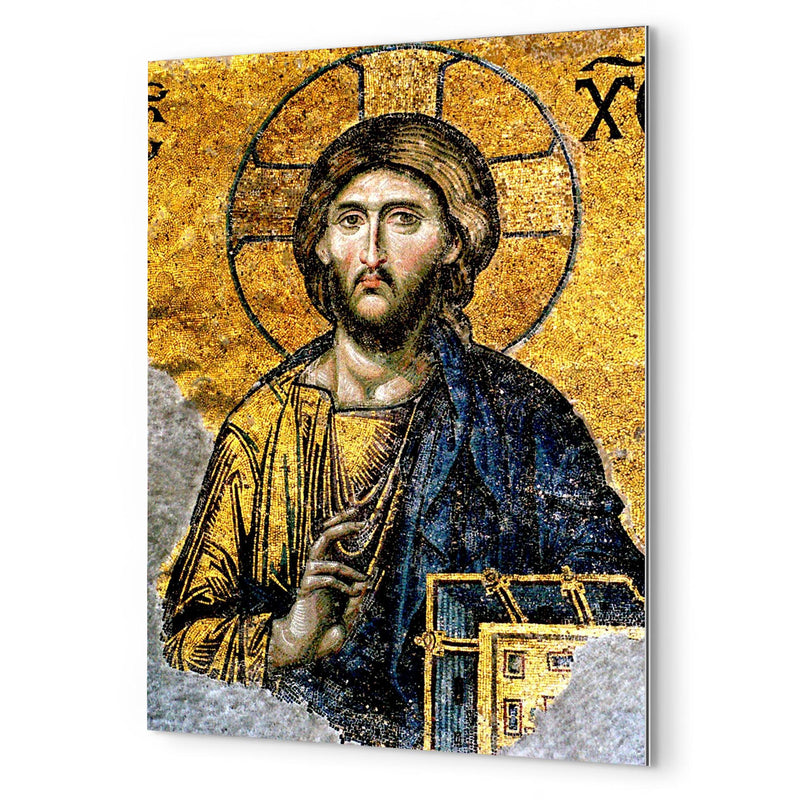 Christ Pantocrator metal print mockup