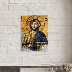 Christ Pantocrator metal print mockup