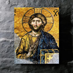 Christ Pantocrator metal print mockup