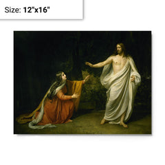 Christ's Appearance to Mary Magdalene after the Resurrection by Alexander Andreyevich Ivanov metal print on a plain backdrop in size 12"x16".