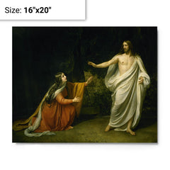 Christ's Appearance to Mary Magdalene after the Resurrection by Alexander Andreyevich Ivanov metal print on a plain backdrop in size 16"x20".