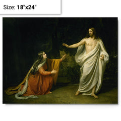 Christ's Appearance to Mary Magdalene after the Resurrection by Alexander Andreyevich Ivanov metal print on a plain backdrop in size 18"x24".