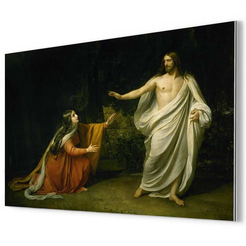 Christ's Appearance to Mary Magdalene after the Resurrection by Alexander Andreyevich Ivanov metal print mockup
