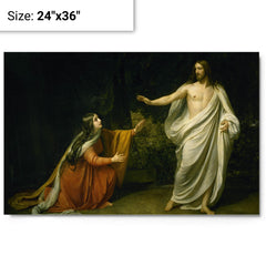Christ's Appearance to Mary Magdalene after the Resurrection by Alexander Andreyevich Ivanov metal print on a plain backdrop in size 24"x36".