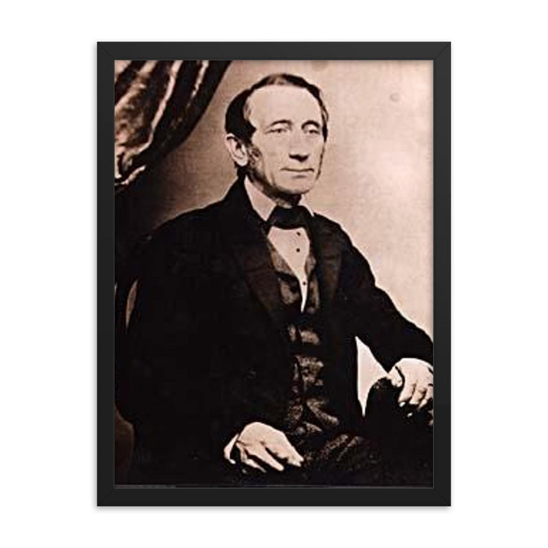 Christian Frederick Martin framed print on a plain backdrop in size 18