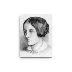 Christina Rossetti canvas print on a plain backdrop in size 12"x16".