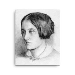 Christina Rossetti canvas print on a plain backdrop in size 16"x20".