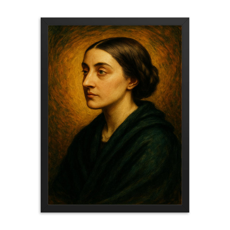 Christina Rossetti framed print on a plain backdrop in size 18