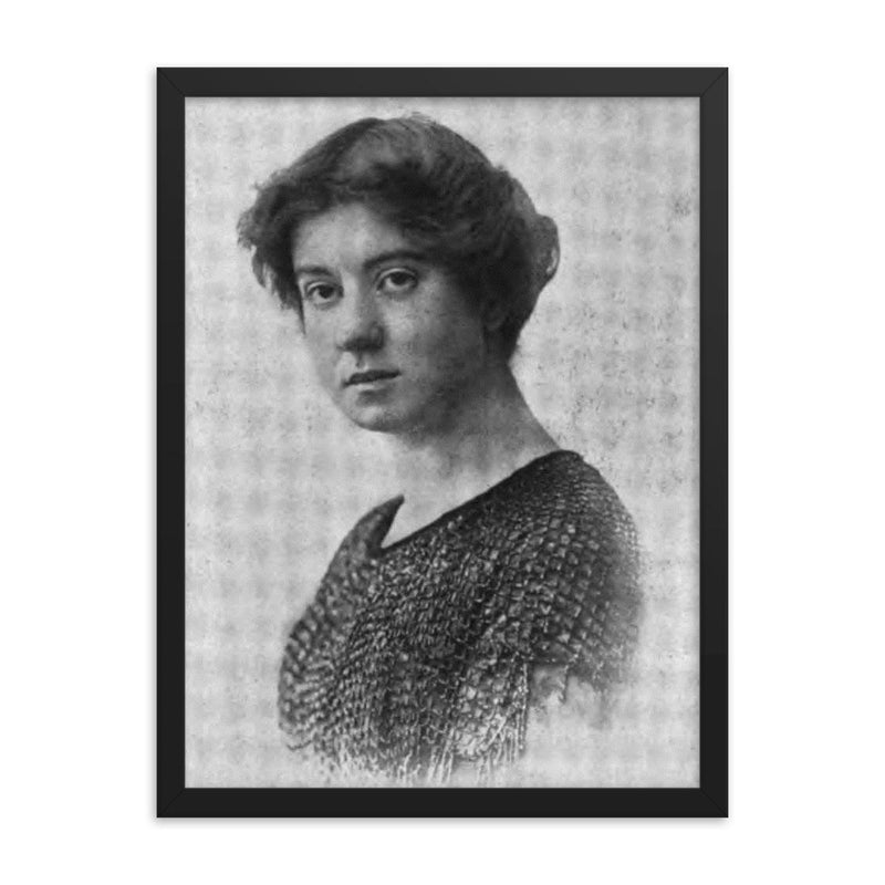 Christine Frederick framed print on a plain backdrop in size 18