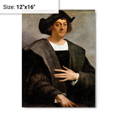 Christopher Columbus metal print on a plain backdrop in size 12"x16".