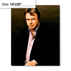 Christopher Hitchens metal print on a plain backdrop in size 16"x20".