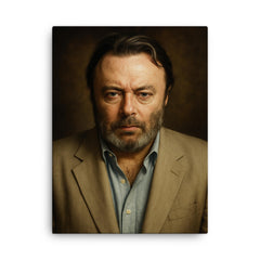 Christopher Hitchens portrait canvas print on a plain backdrop in size 18"x24".