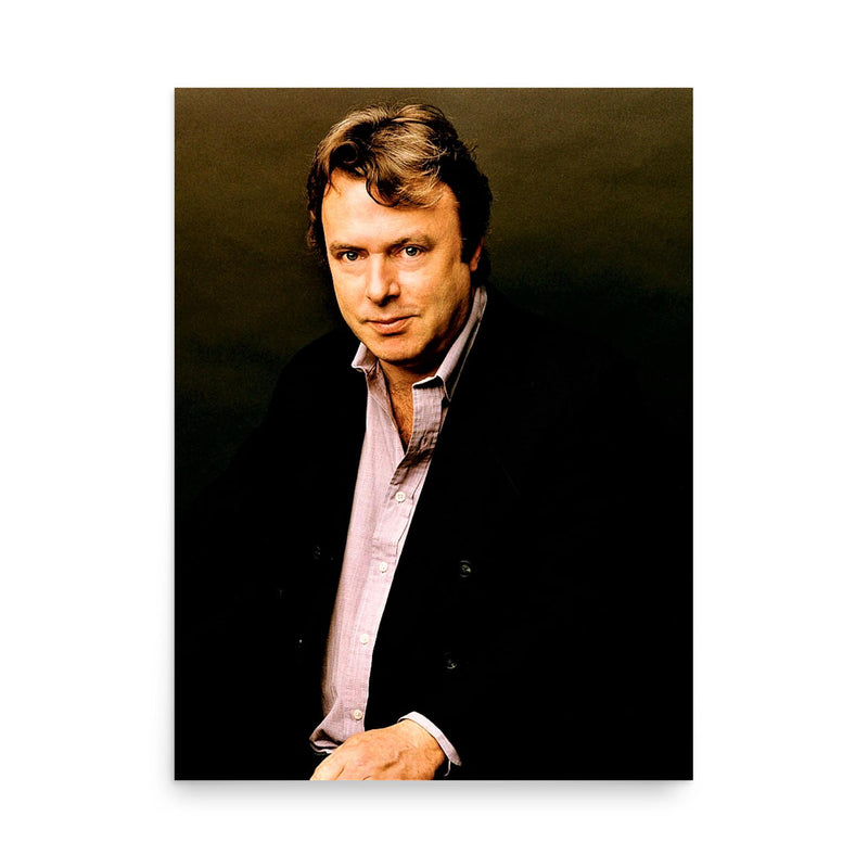 Christopher Hitchens poster on a plain backdrop in size 18
