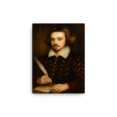 Christopher Marlowe canvas print on a plain backdrop in size 12"x16".