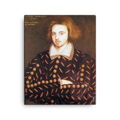 Christopher Marlowe canvas print on a plain backdrop in size 16"x20".