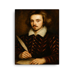 Christopher Marlowe canvas print on a plain backdrop in size 16"x20".