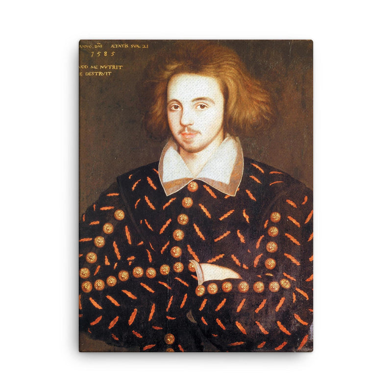 Christopher Marlowe canvas print on a plain backdrop in size 18