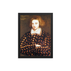 Christopher Marlowe framed print on a plain backdrop in size 12"x16".