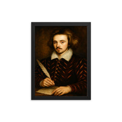 Christopher Marlowe framed print on a plain backdrop in size 12"x16".