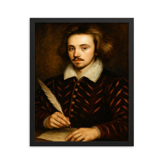 Christopher Marlowe framed print on a plain backdrop in size 16"x20".