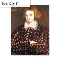 Christopher Marlowe metal print on a plain backdrop in size 12"x16".
