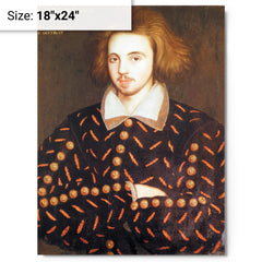 Christopher Marlowe metal print on a plain backdrop in size 18"x24".