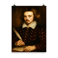 Christopher Marlowe poster on a plain backdrop in size 8"x10".