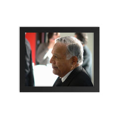 Christopher Weeramantry framed print on a plain backdrop in size 8"x10".