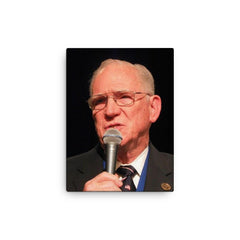 Chuck Missler canvas print on a plain backdrop in size 12"x16".