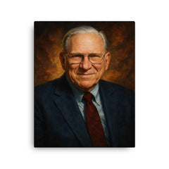 Chuck Missler canvas print on a plain backdrop in size 16"x20".