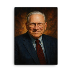 Chuck Missler canvas print on a plain backdrop in size 18"x24".