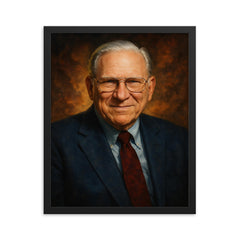 Chuck Missler framed print on a plain backdrop in size 16"x20".