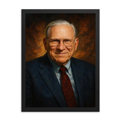 Chuck Missler framed print on a plain backdrop in size 18"x24".