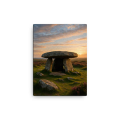 Chun Quoit Cornwall England canvas print on a plain backdrop in size 12"x16".