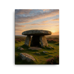 Chun Quoit Cornwall England canvas print on a plain backdrop in size 16"x20".