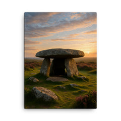 Chun Quoit Cornwall England canvas print on a plain backdrop in size 18"x24".