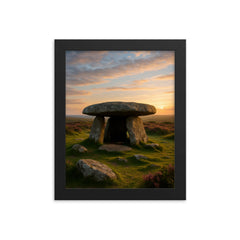 Chun Quoit Cornwall England framed print on a plain backdrop in size 8"x10".
