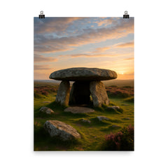 Chun Quoit Cornwall England poster on a plain backdrop in size 8"x10".