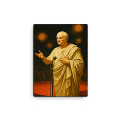 Cicero delivering a speech at a modern conference canvas print on a plain backdrop in size 12"x16".