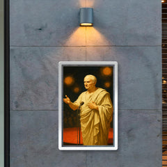 Cicero delivering a speech at a modern conference poster 2