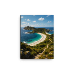 Cies Islands Spain canvas print on a plain backdrop in size 12"x16".