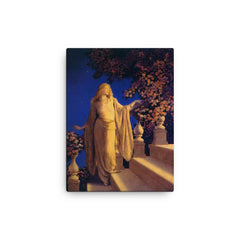 Cinderella by Maxfield Parrish, 1914 canvas print on a plain backdrop in size 12"x16".