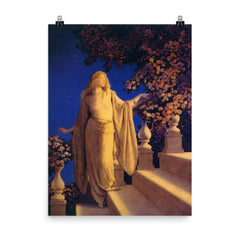 Cinderella by Maxfield Parrish, 1914 poster on a plain backdrop in size 8"x10".