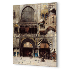 Circassian Cavalry Awaiting Commanding Officer at Byzantine Monument by Alberto Pasini, 1880 metal print mockup