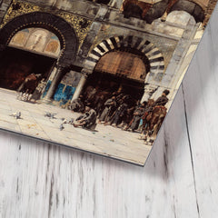 Circassian Cavalry Awaiting Commanding Officer at Byzantine Monument by Alberto Pasini, 1880 metal print mockup