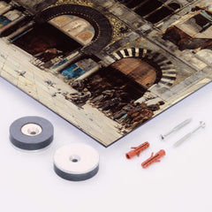 Circassian Cavalry Awaiting Commanding Officer at Byzantine Monument by Alberto Pasini, 1880 metal print mockup