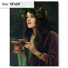 Circe By Beatrice Offor metal print on a plain backdrop in size 18"x24".